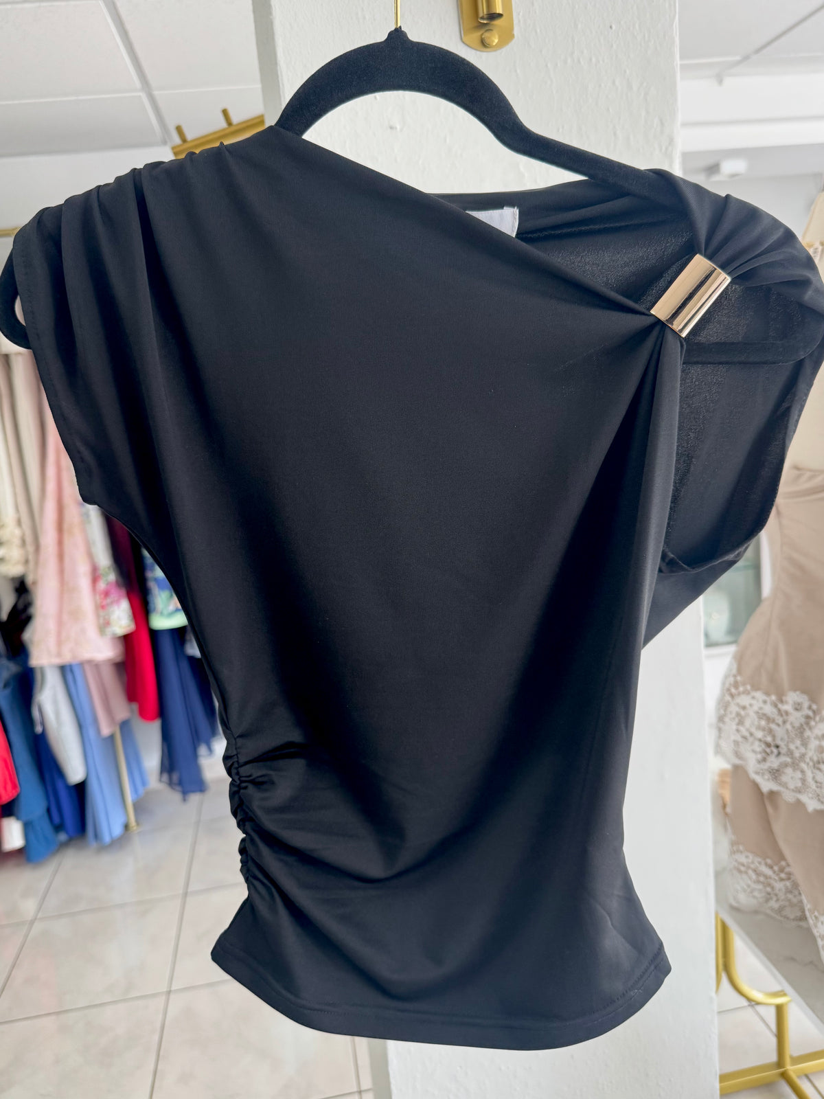 Gold detail top