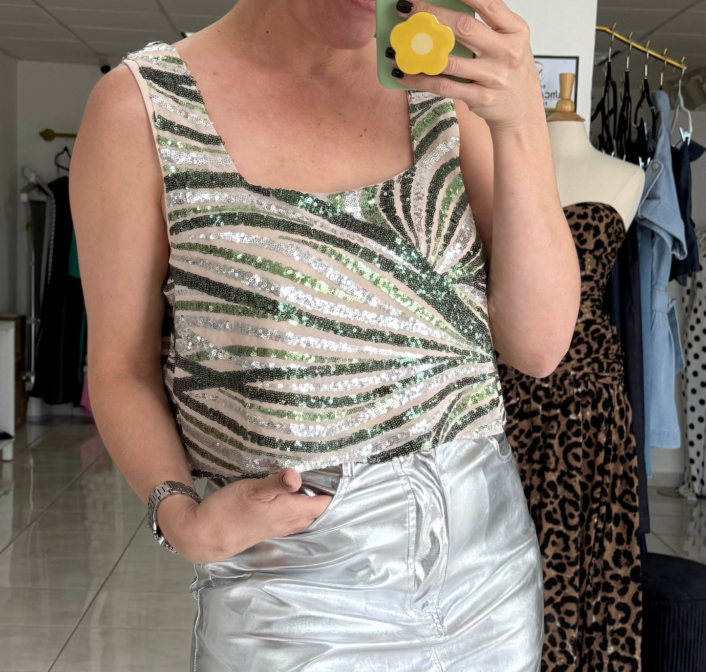 Sparkly Green Top