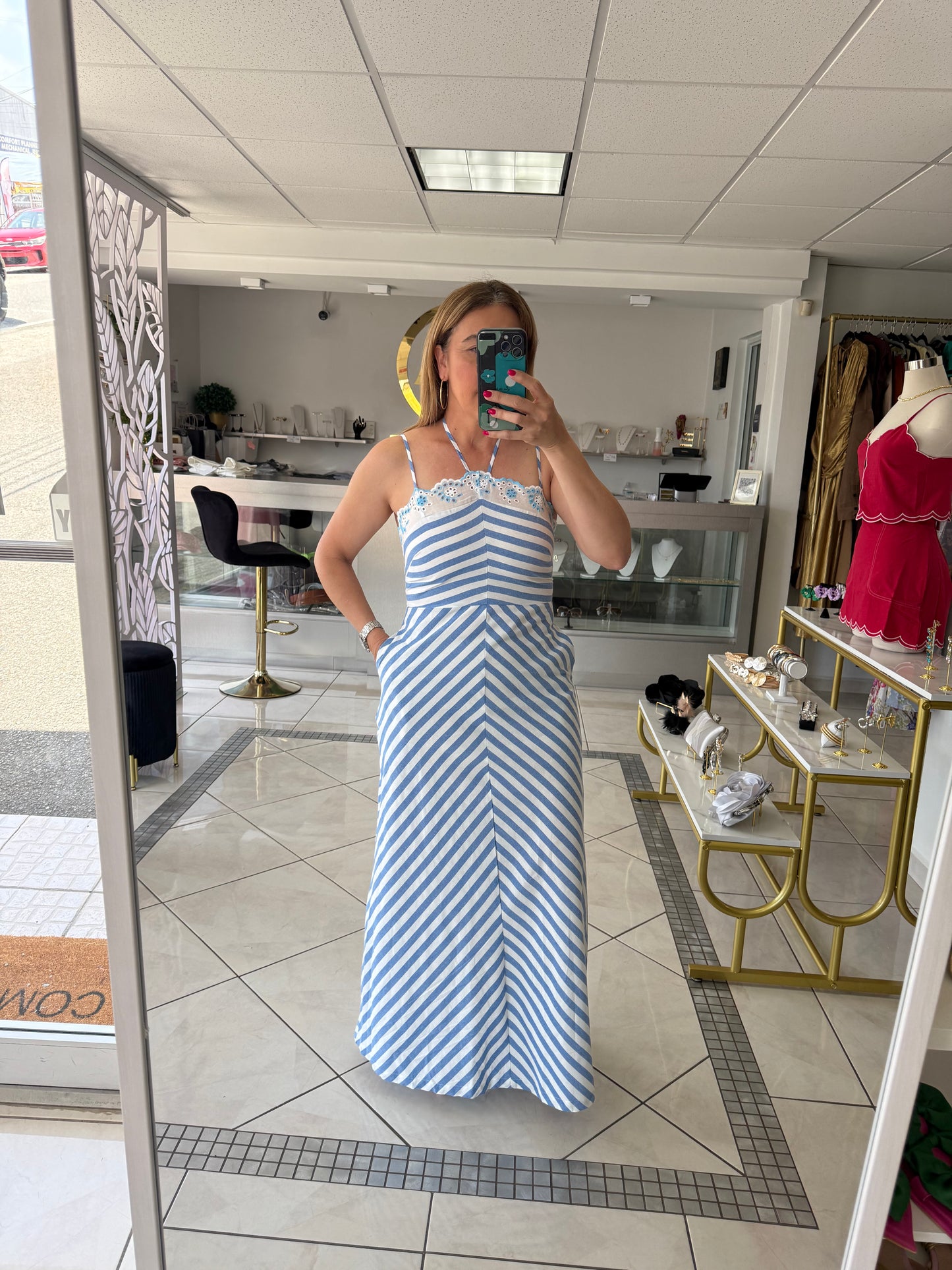 Genesis stripe maxi dress