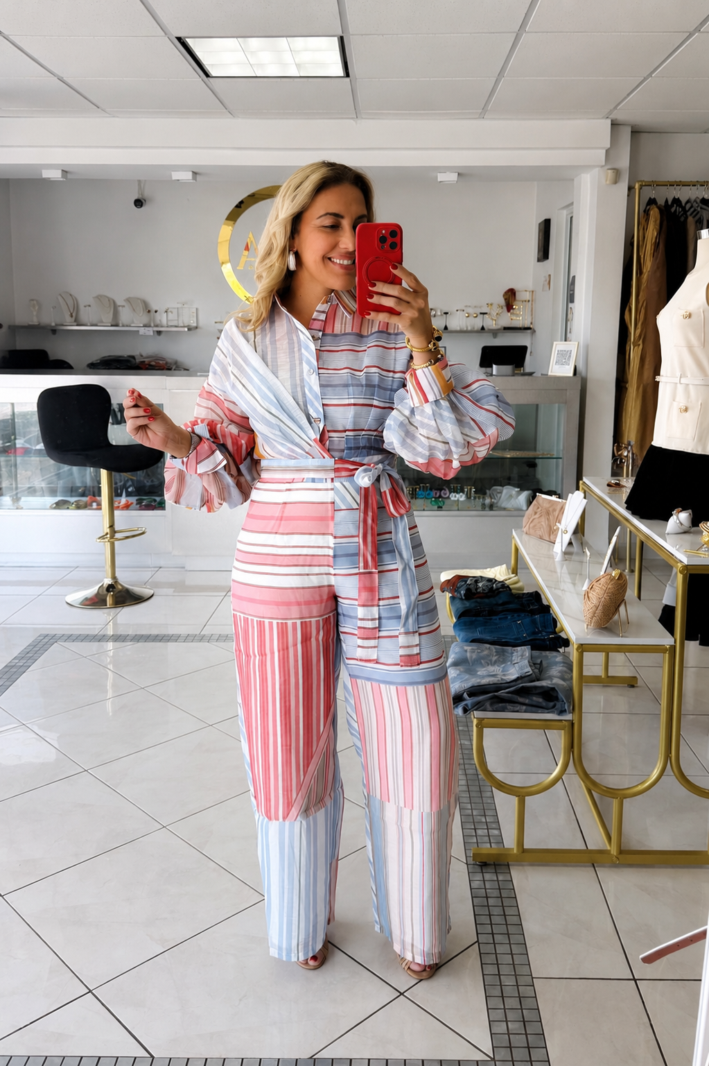 Organza Multi Stripe