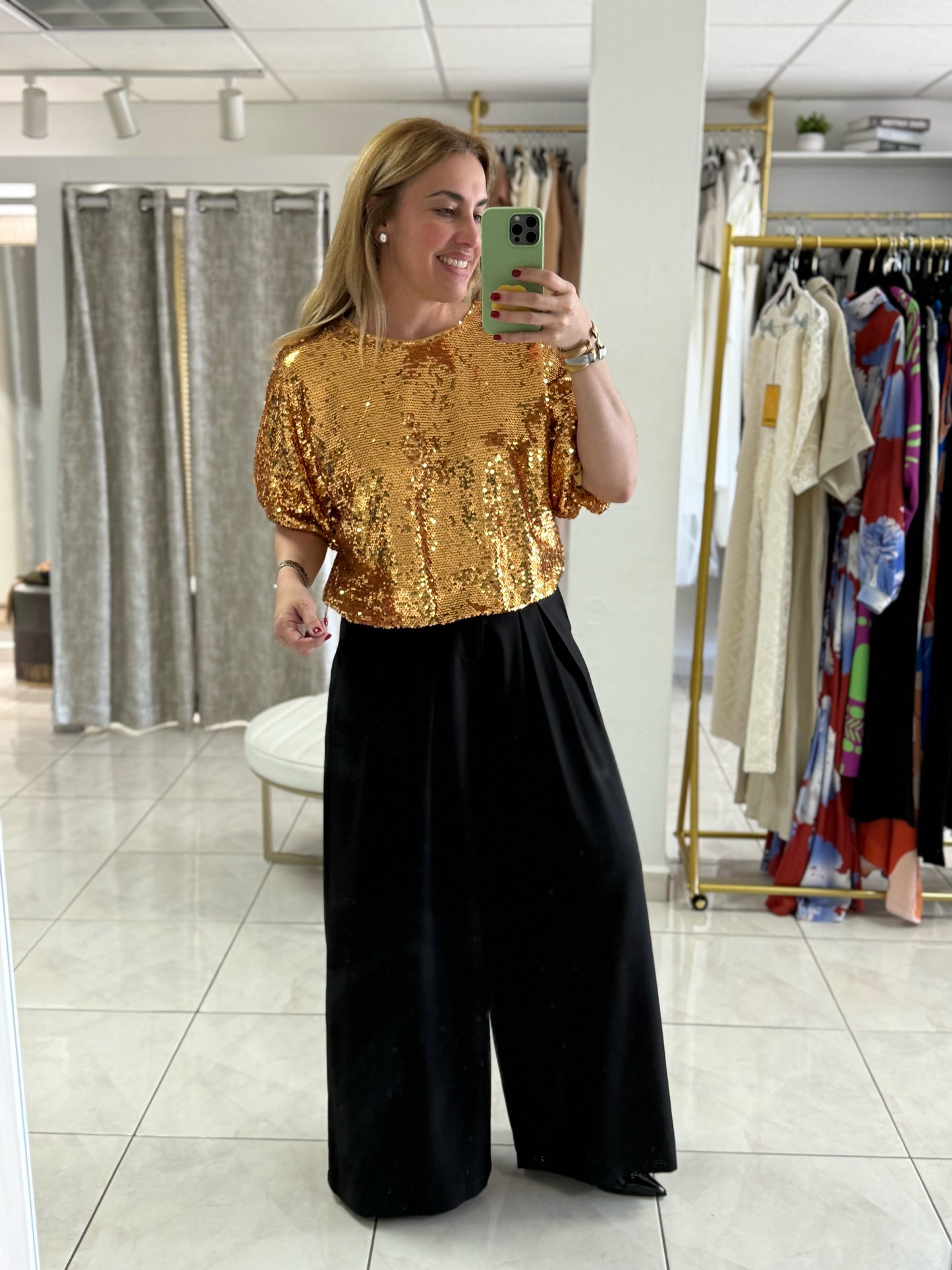 Golden Sequin Top