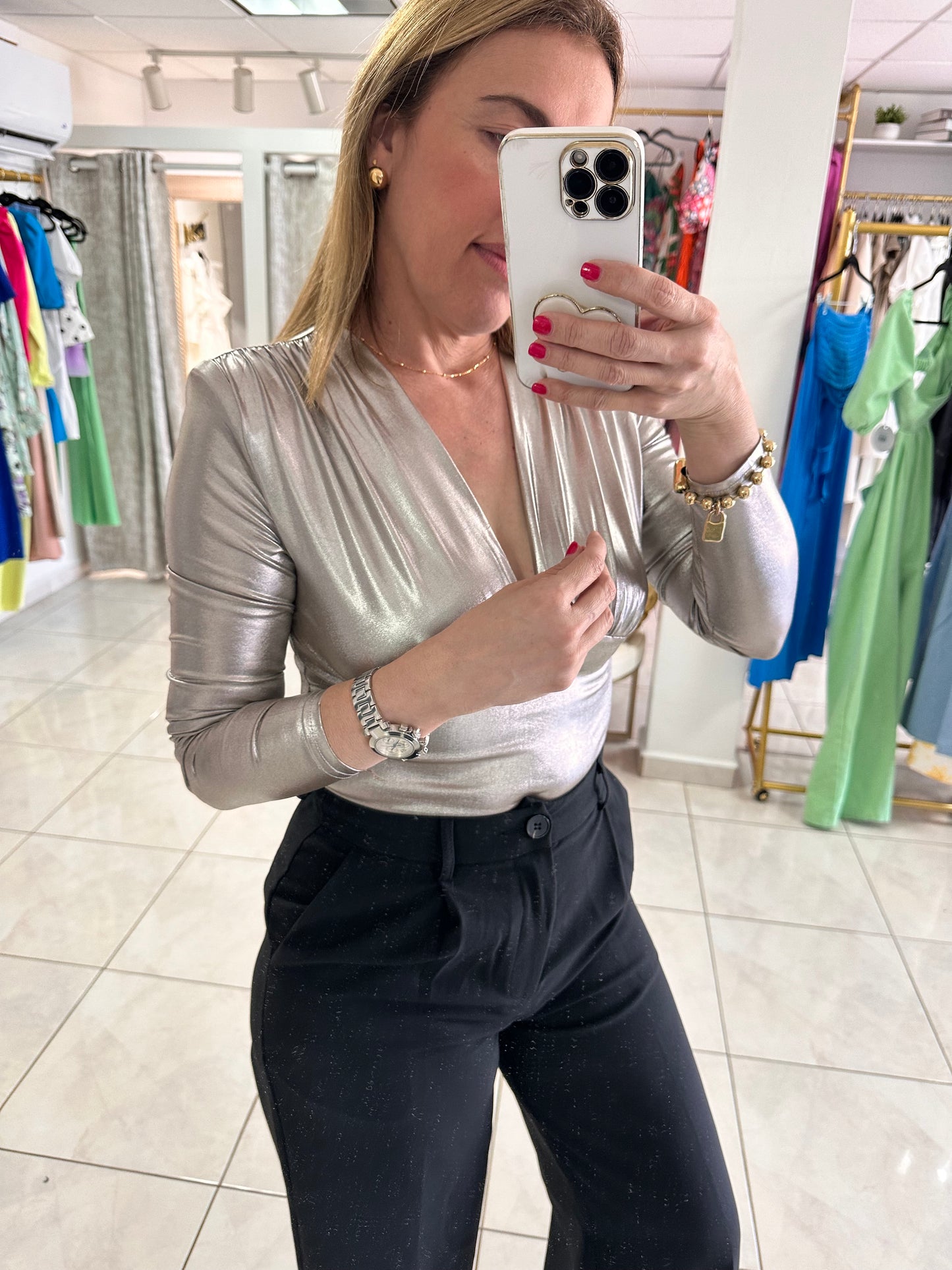 Cayetana Silver Bodysuits