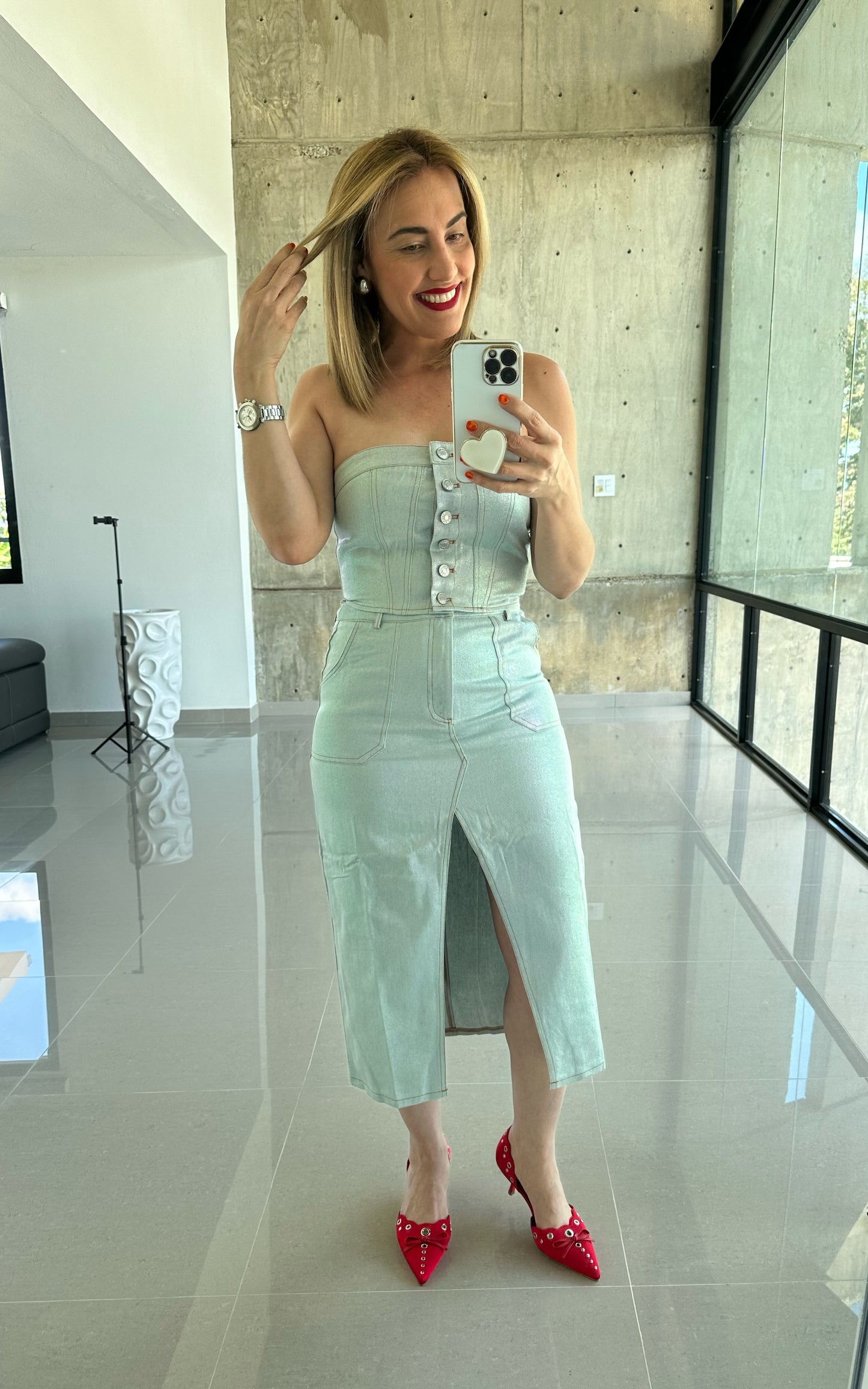 Metalic denim set