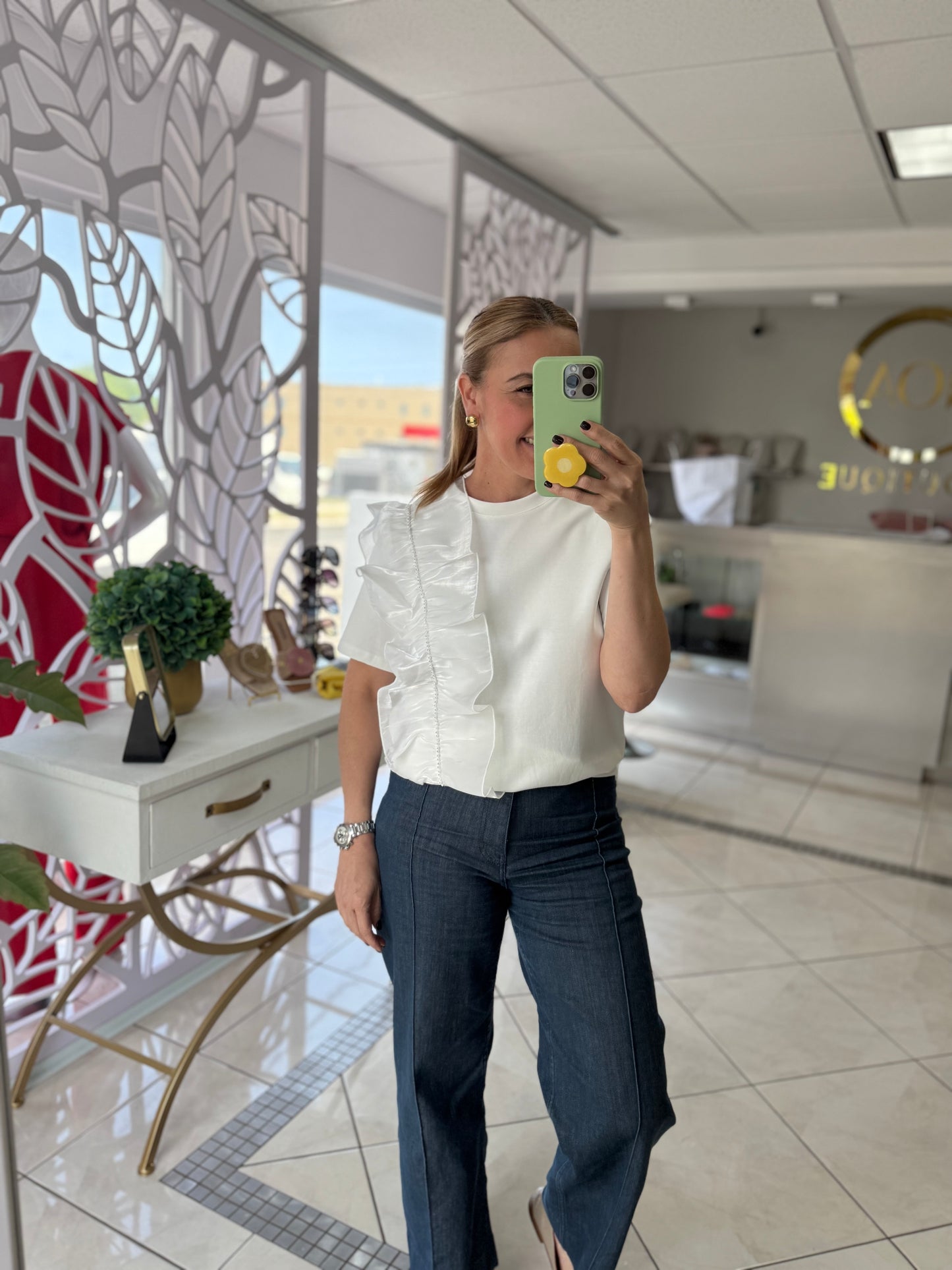 Ruffle detail top