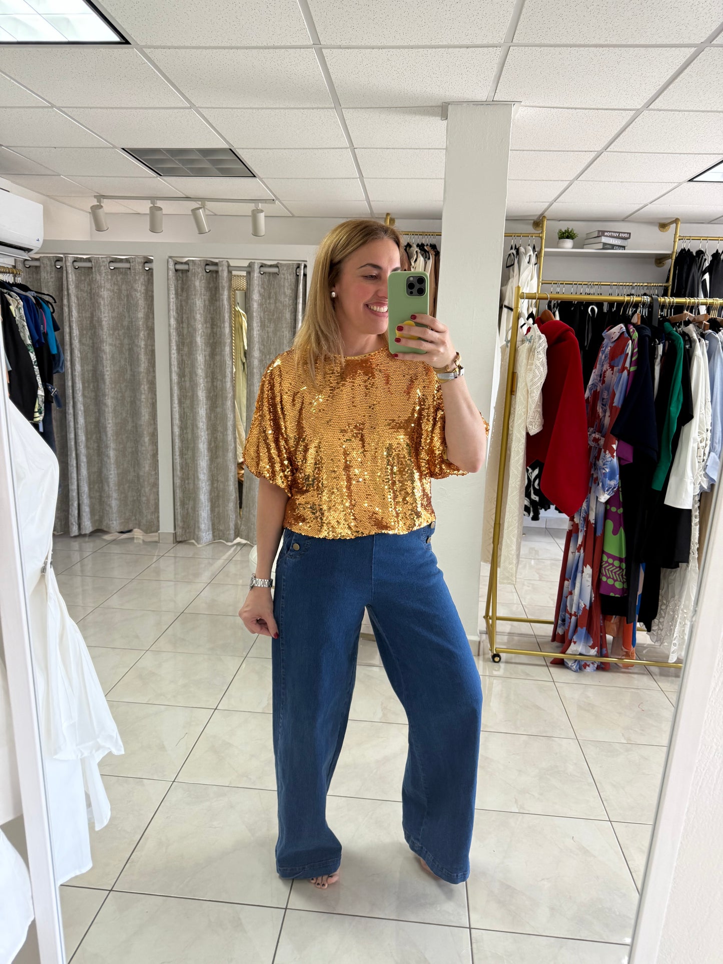 Golden Sequin Top