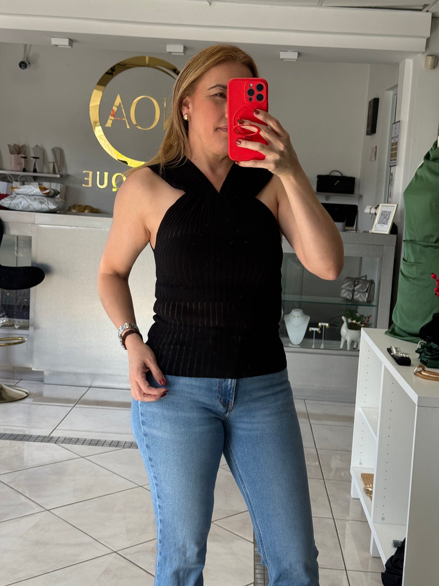 Midnight Twist Knit Top