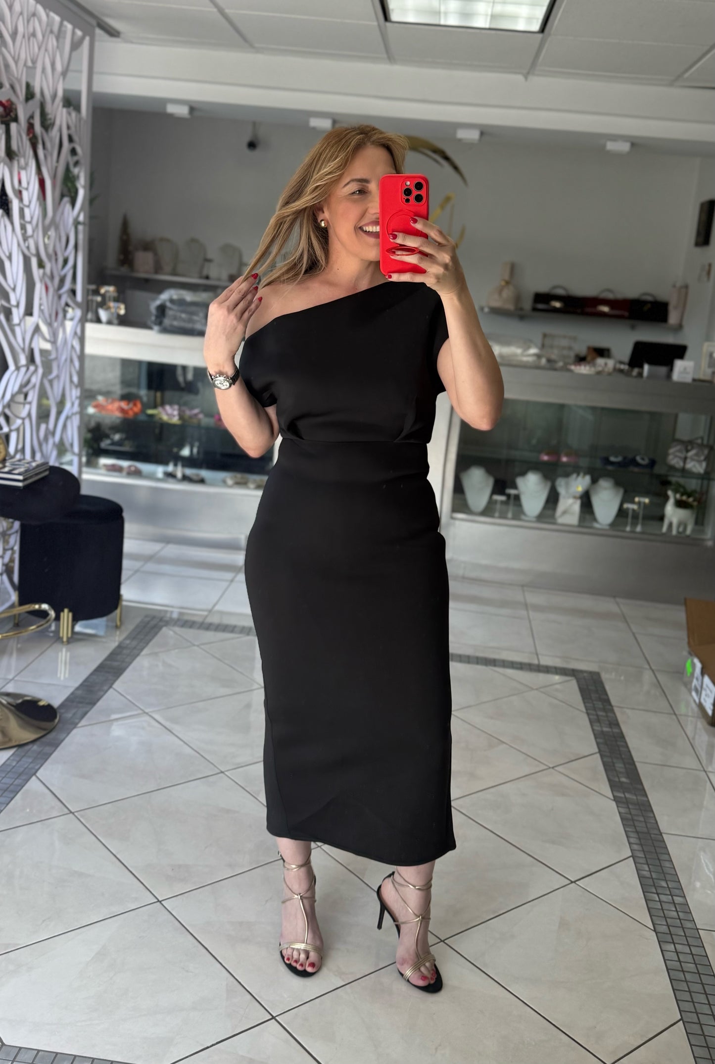 Megan one shoulder midi dress