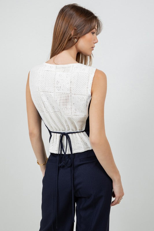 Vest contrast crochet