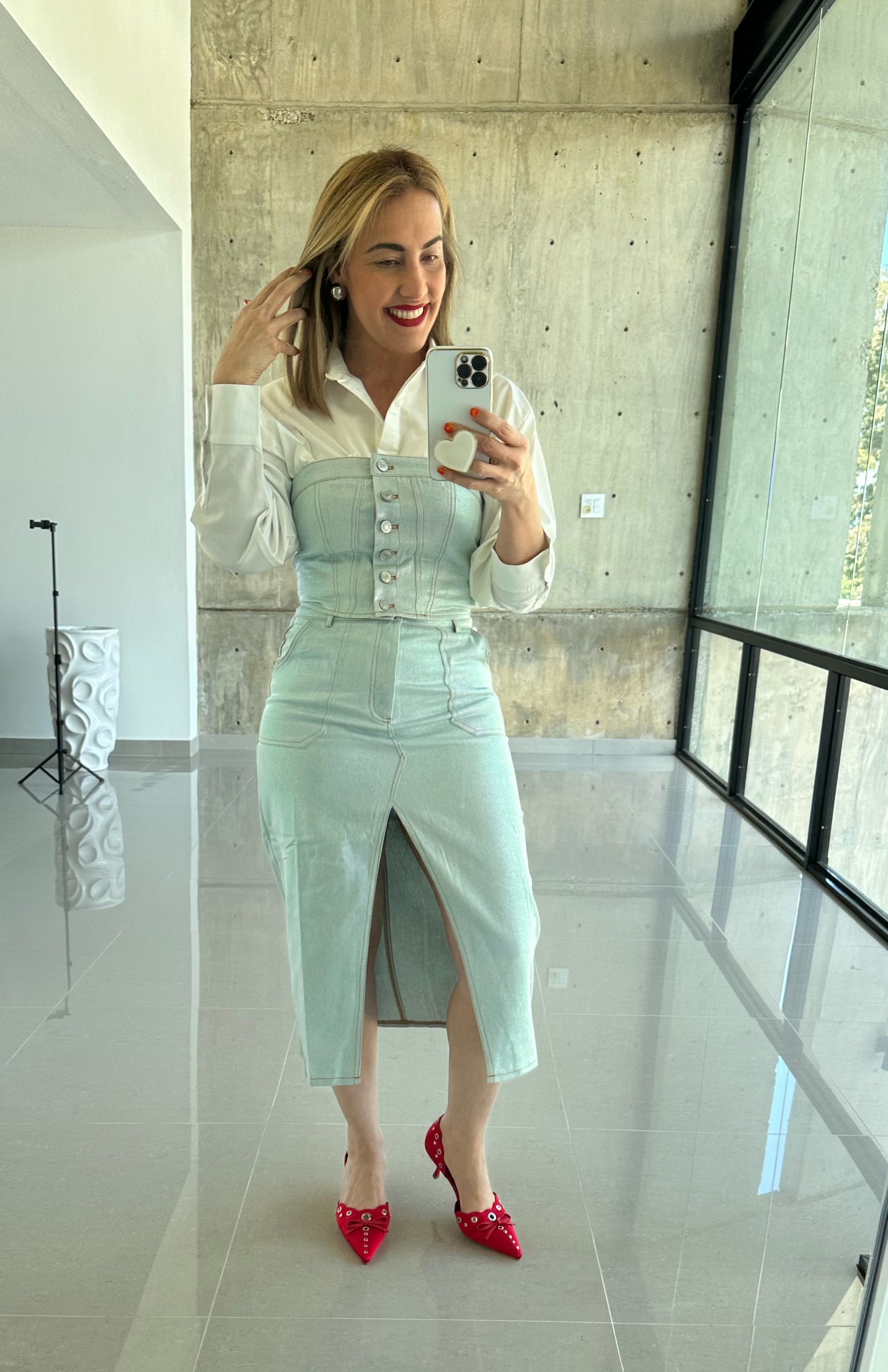 Metalic denim set
