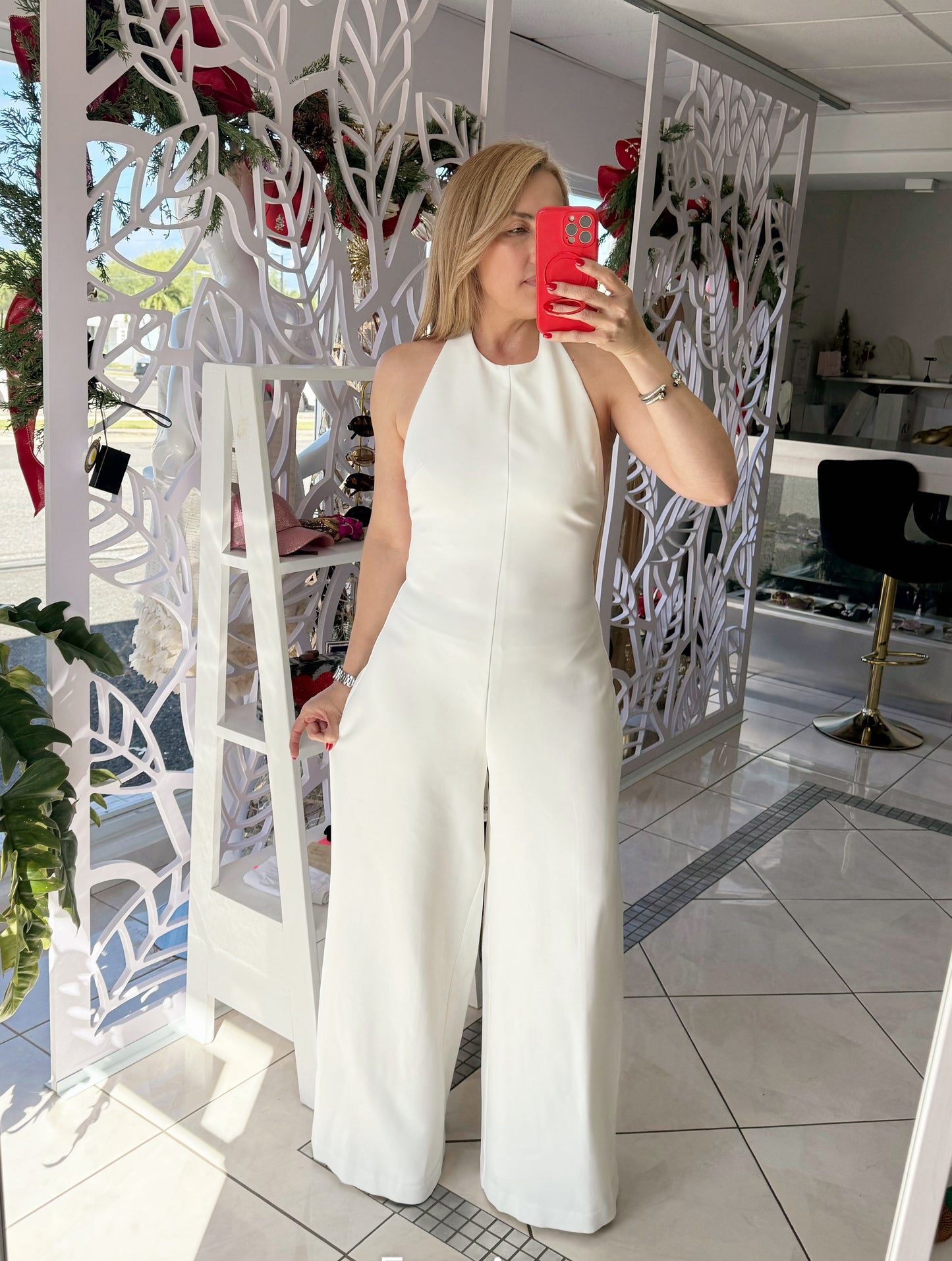 Halter White Jumpsuit