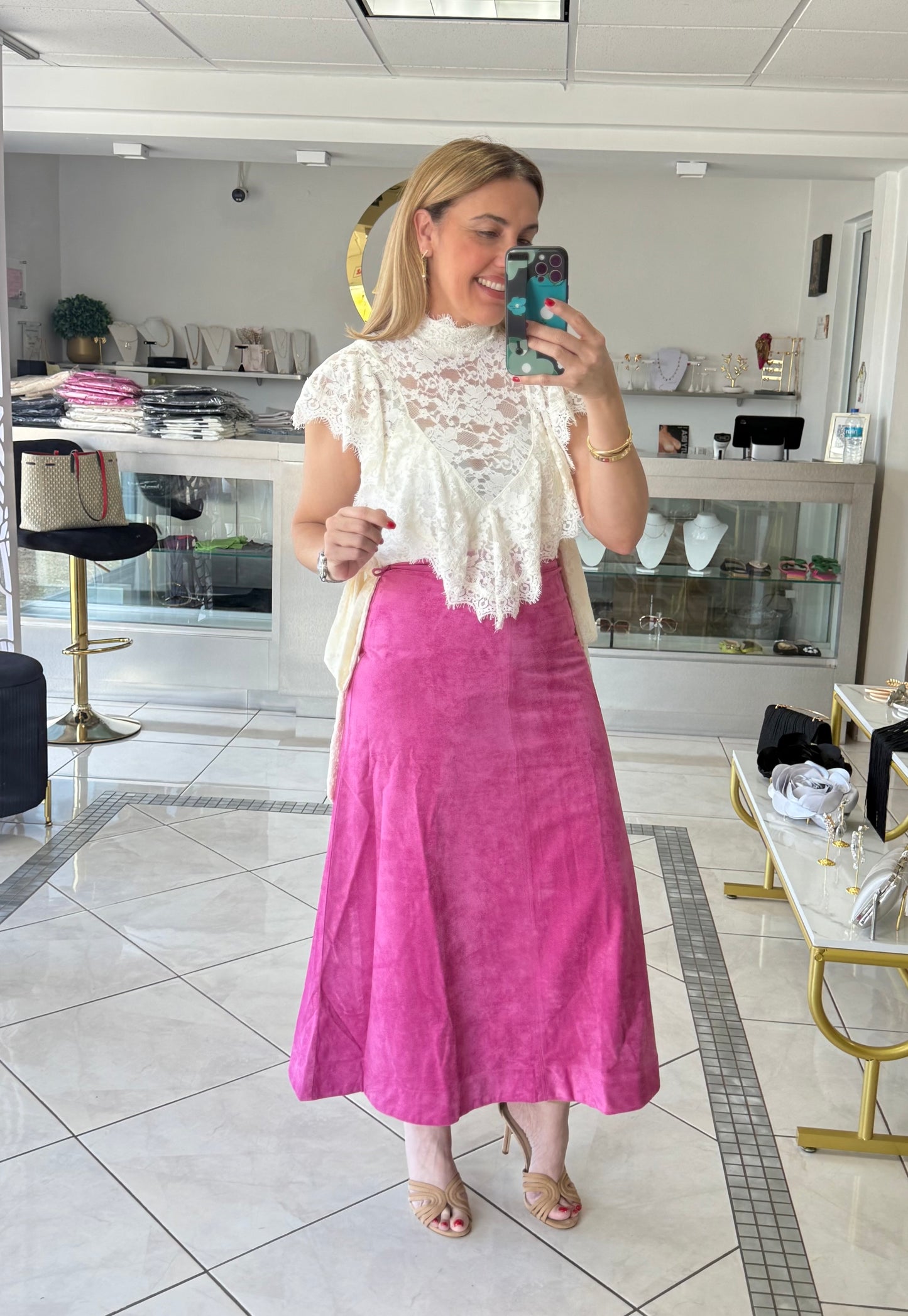 Pink Velvet Glow Skirt