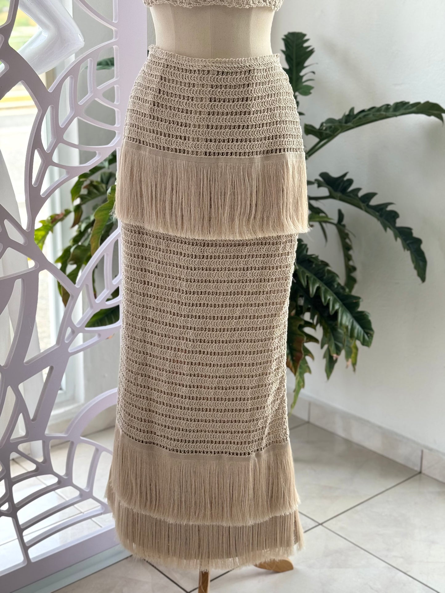 Coastal Fringe Knit Set
