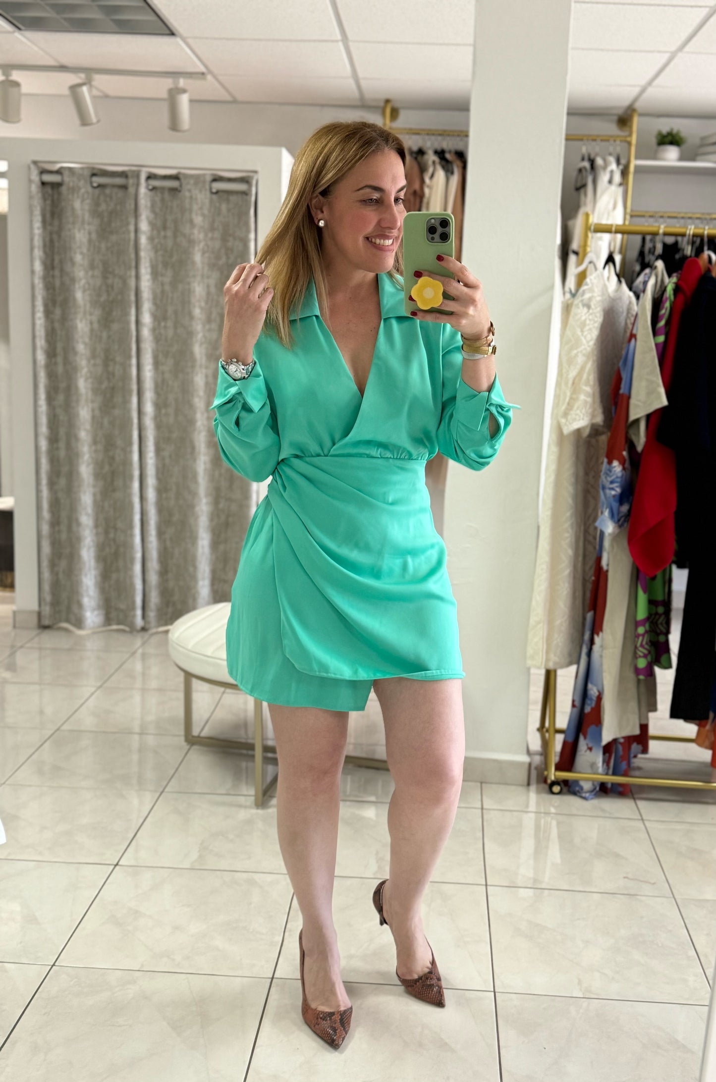 Turquoise short dress