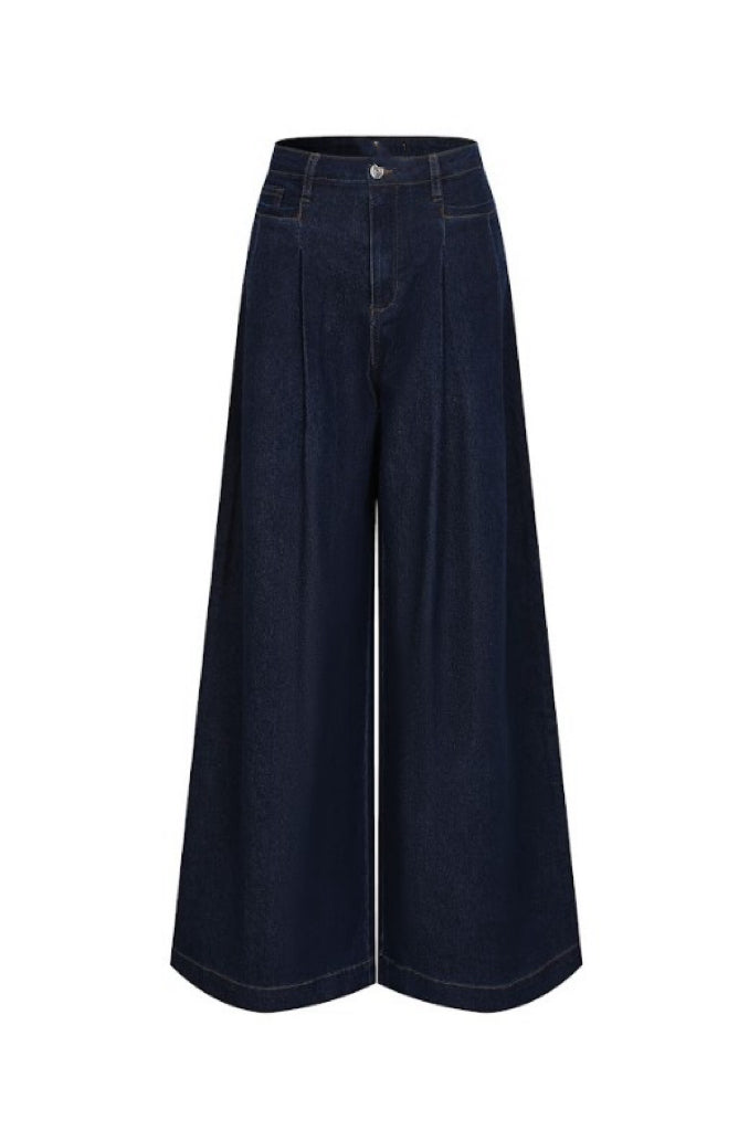 Wide leg denim trouser
