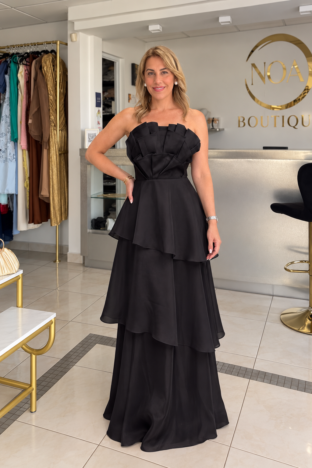 Petal layers maxi dress