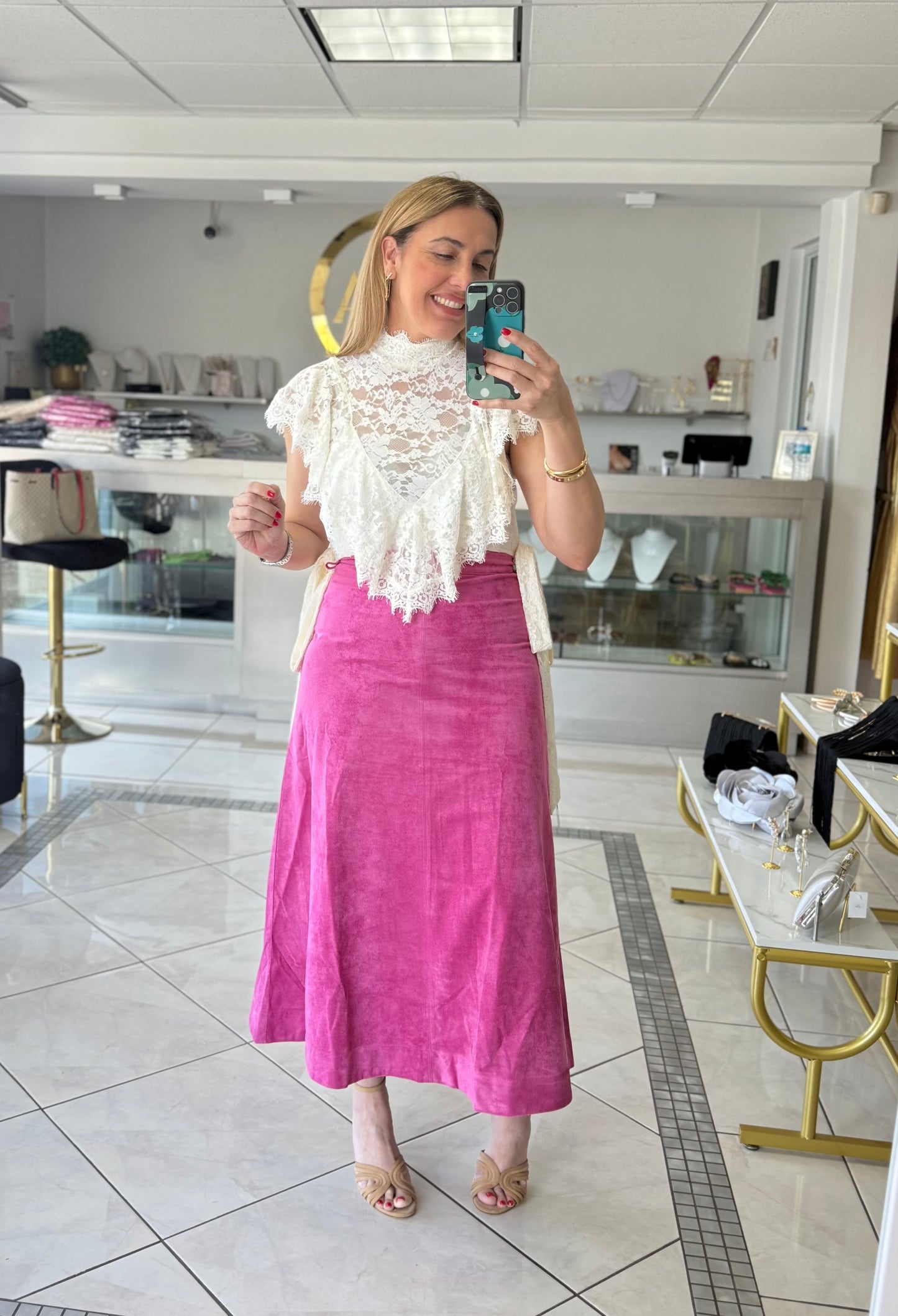 Pink Velvet Glow Skirt