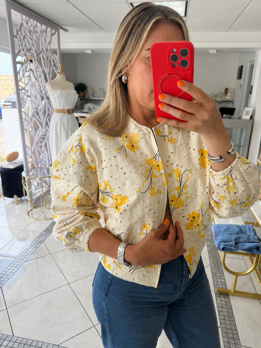 Floral Grace Zip Up