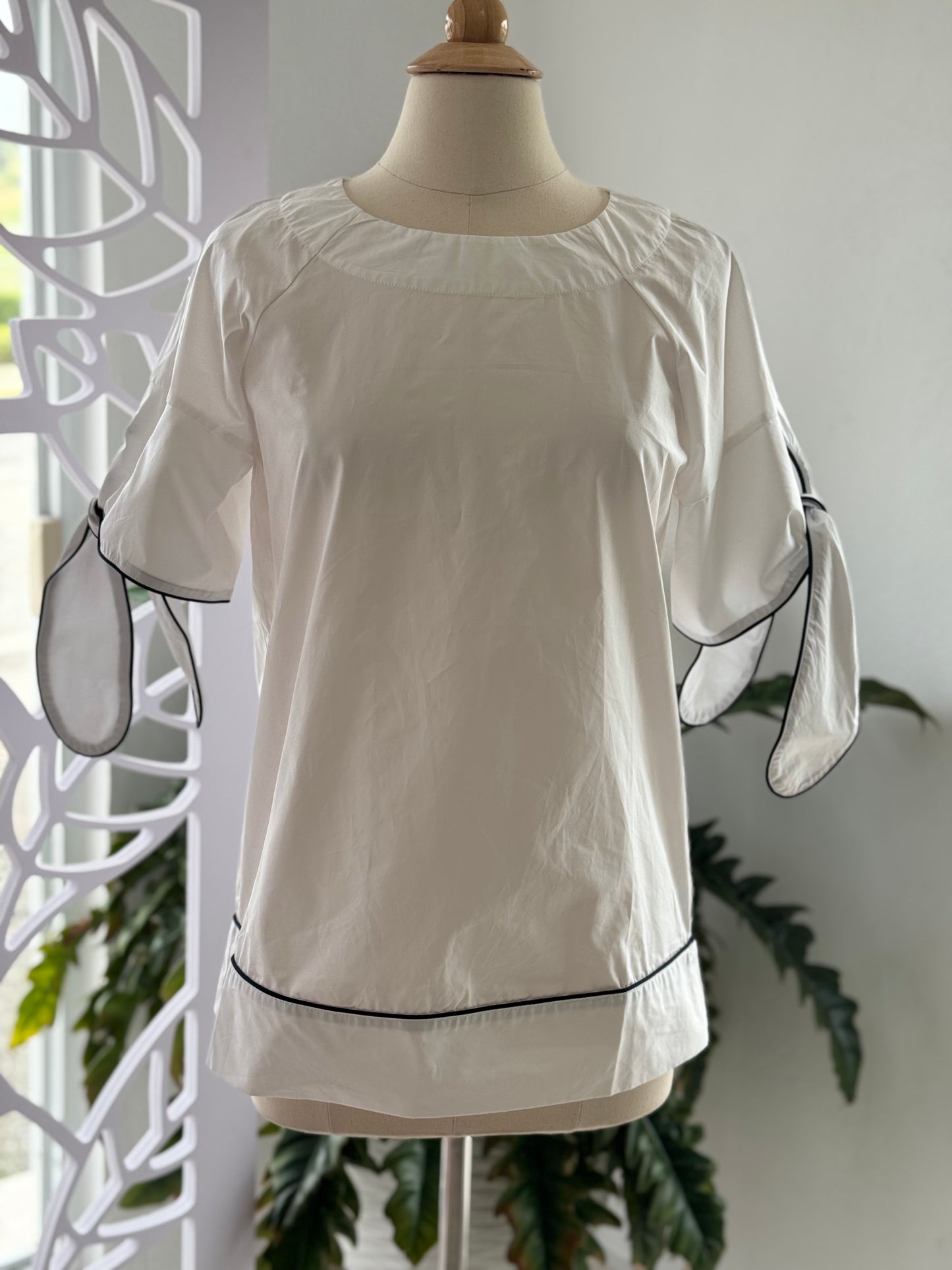 White Contrast Top
