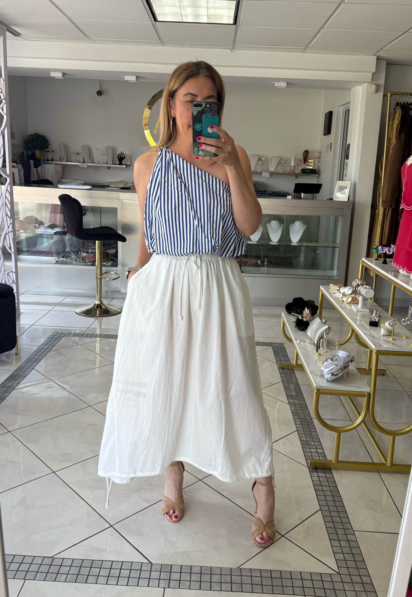 Off White Midi Skirt