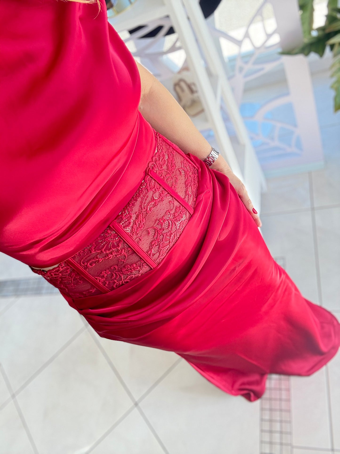 Lace detail  skirt set