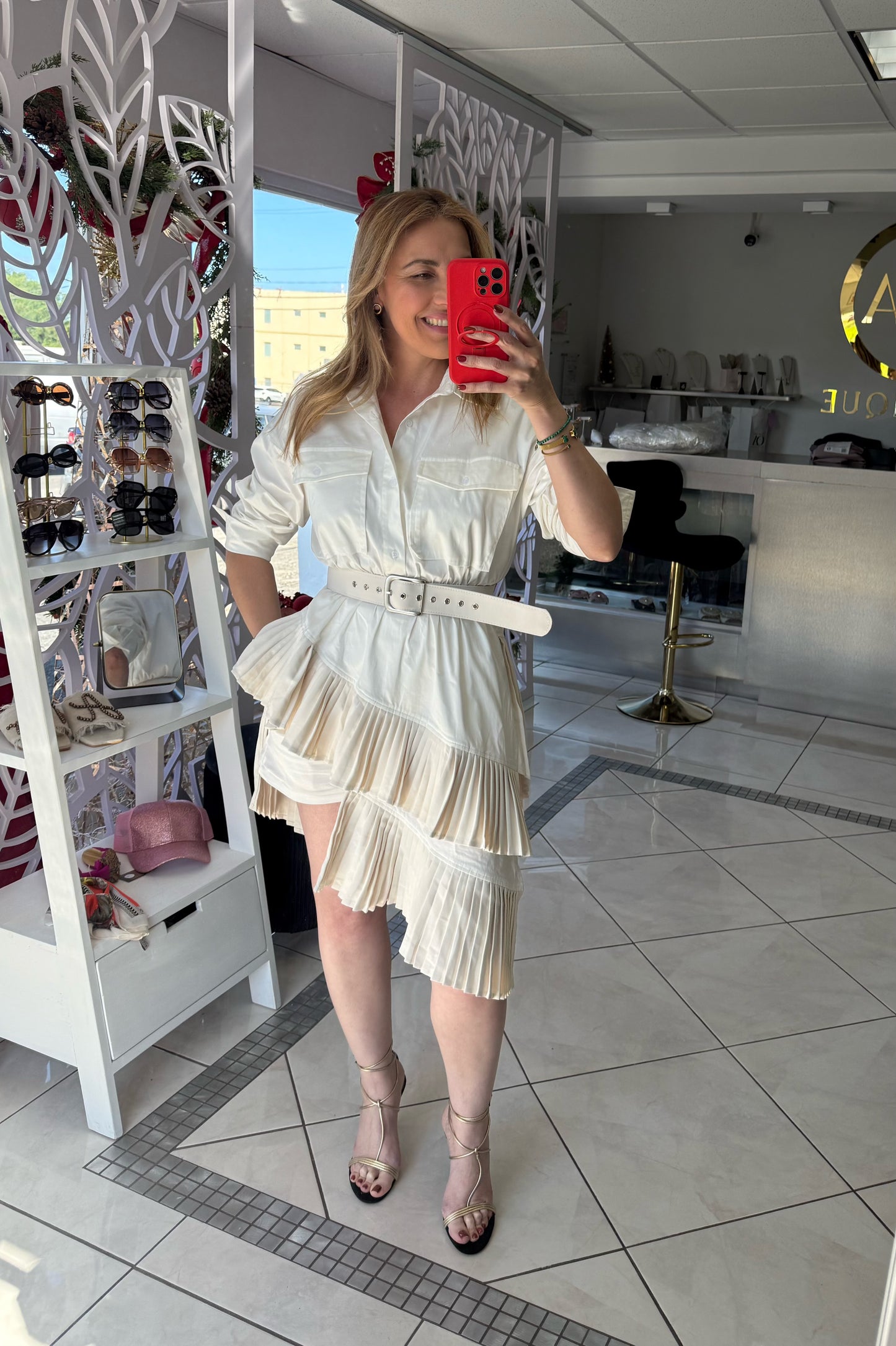 Ivory Pleated Charm Set