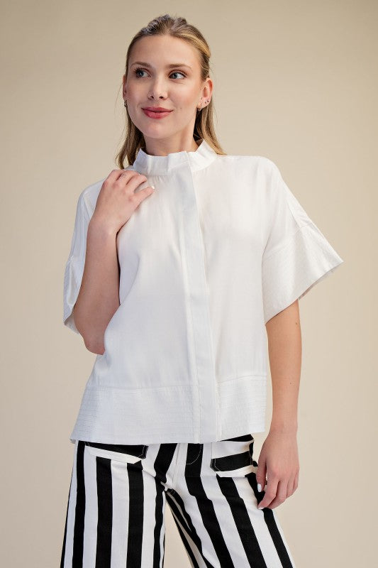 Leandra band stitch top