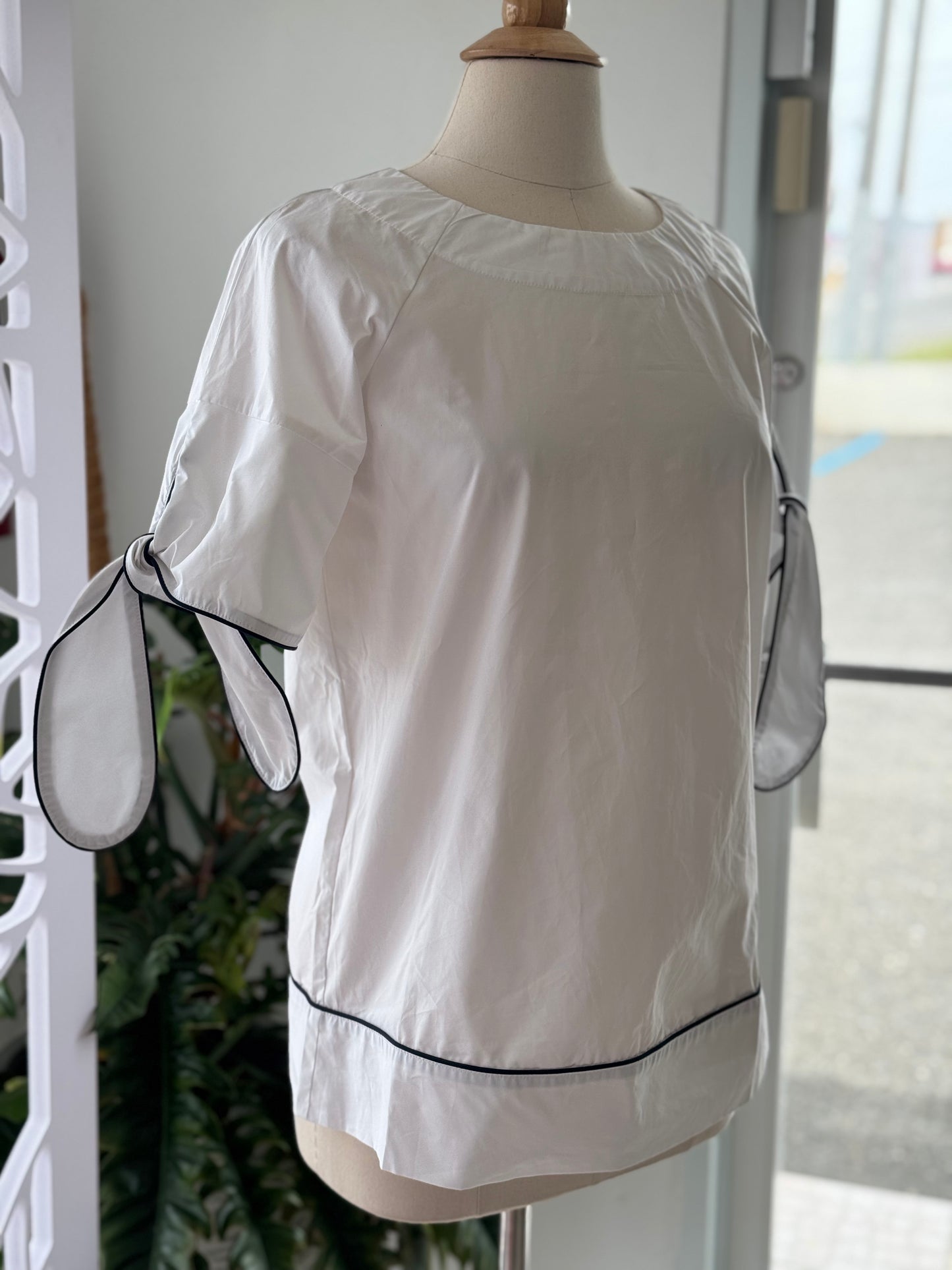 White Contrast Top