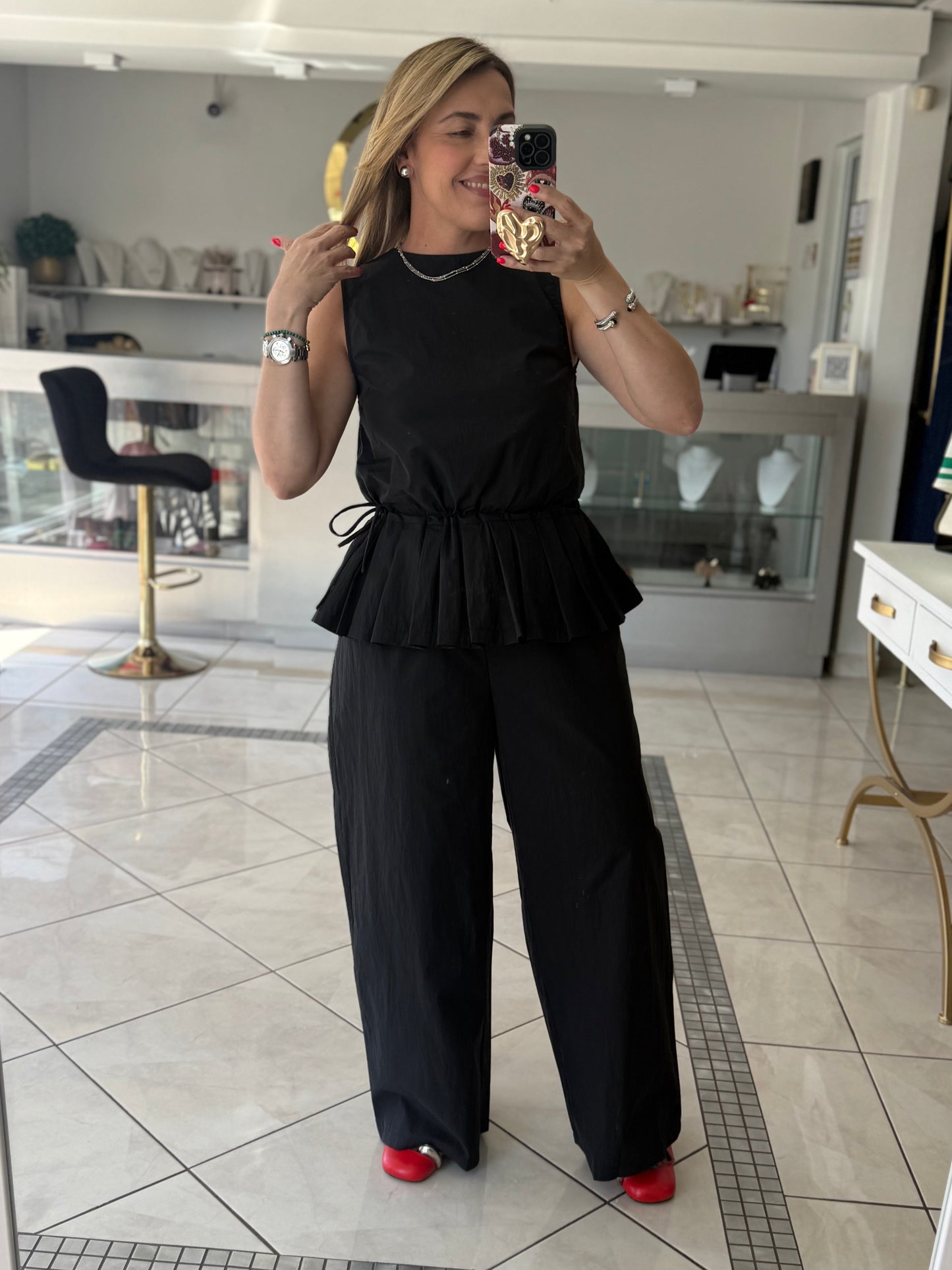 Marcela pleated detail jumpsuit
