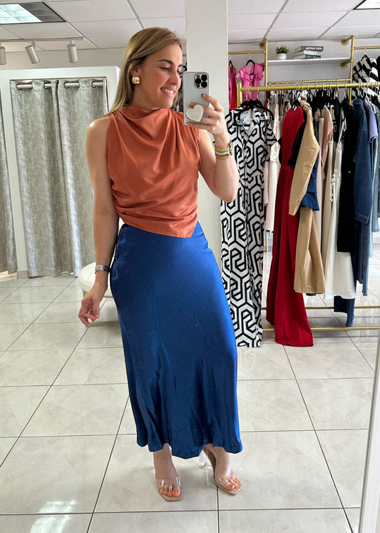 Midnight blue maxi skirt