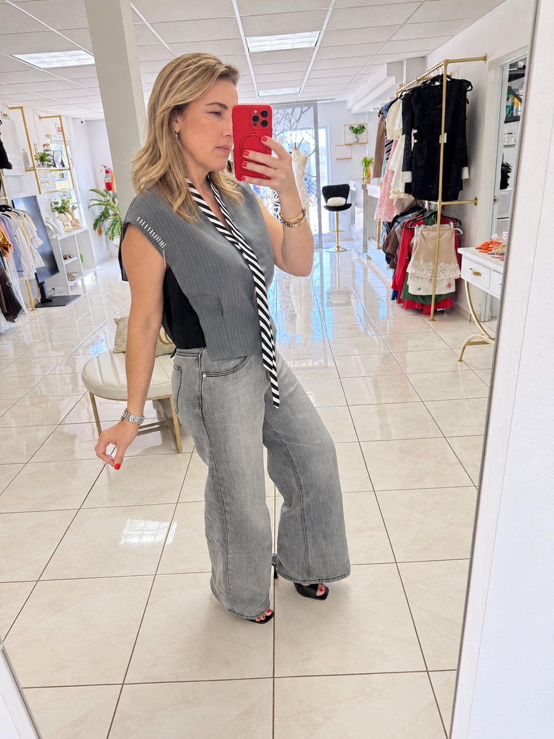 Gray vintage denim