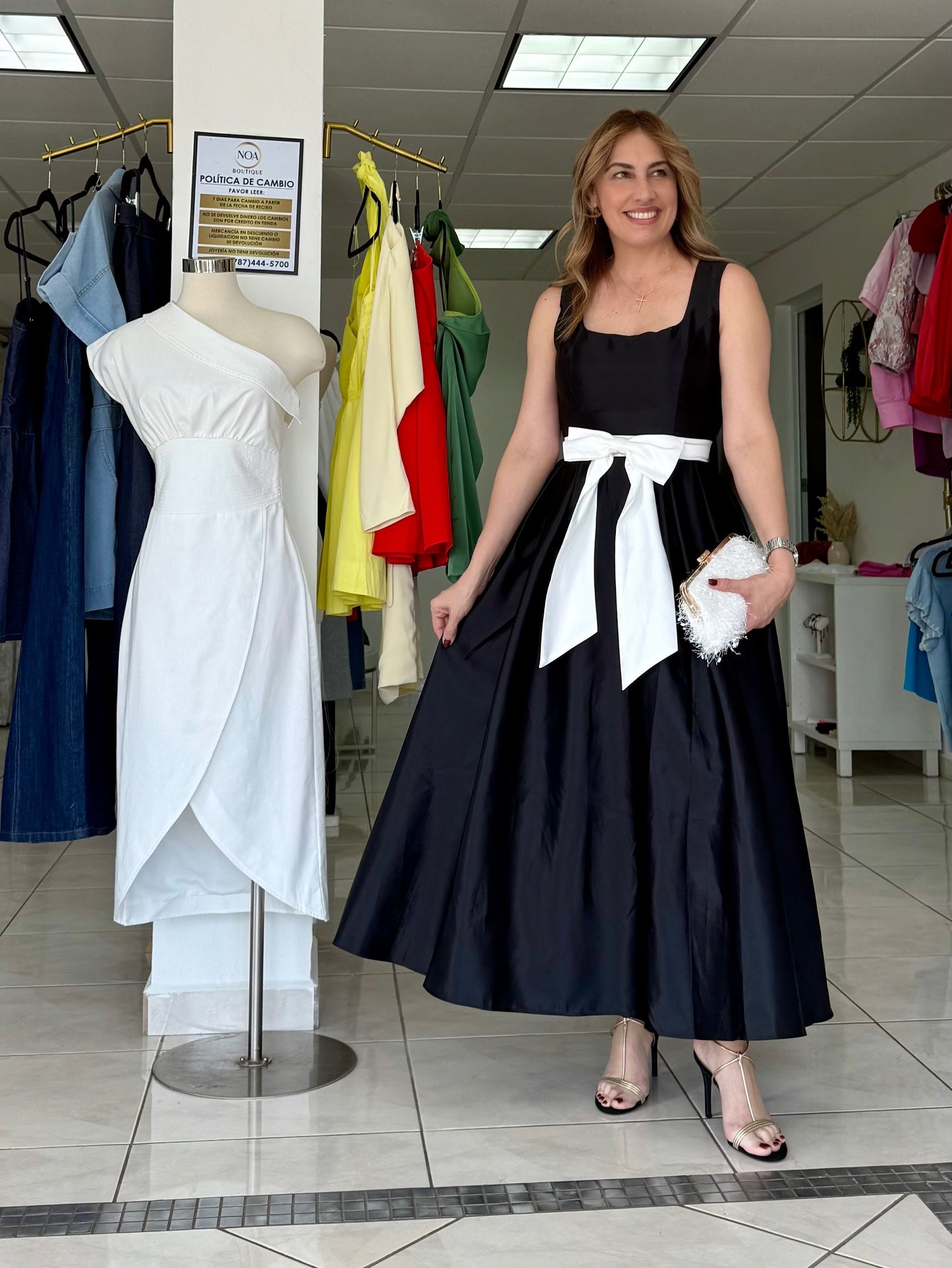 Fedora bow belted dress