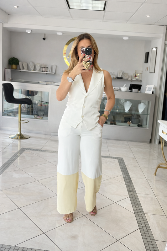 Color Block vest-pant set