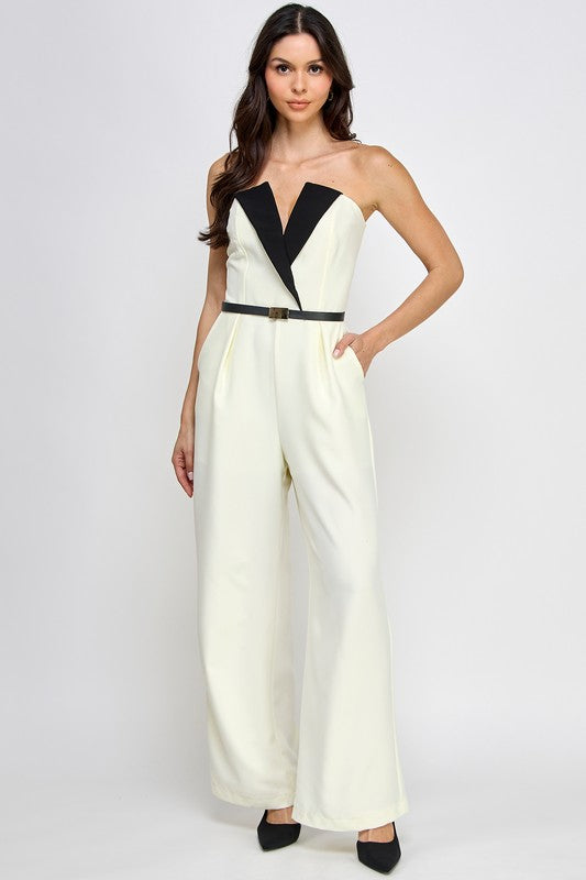 Cream Long jumpsuit