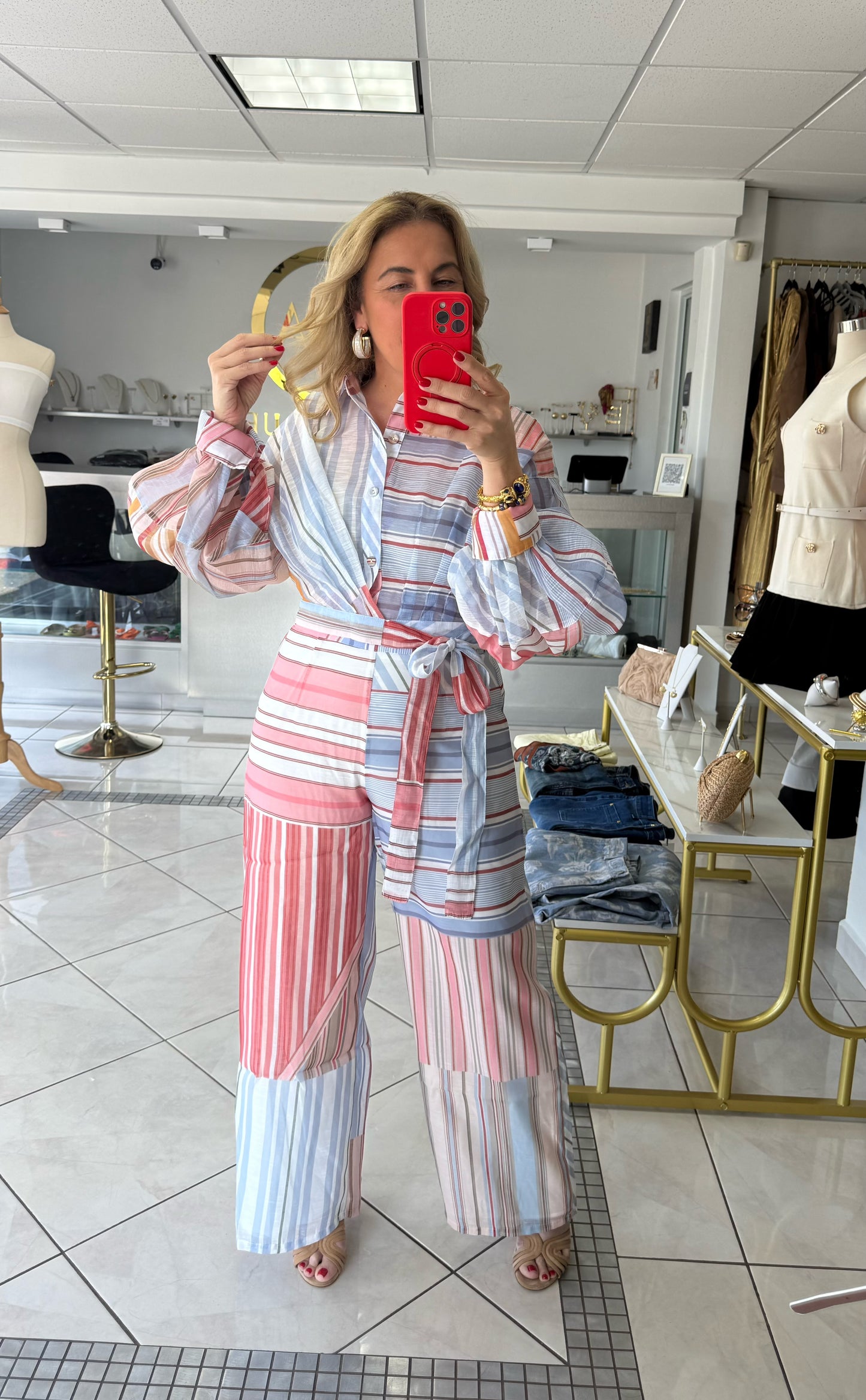 Organza Multi Stripe