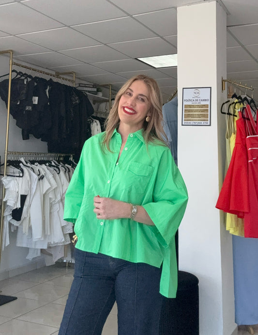 Kelly green oversized top
