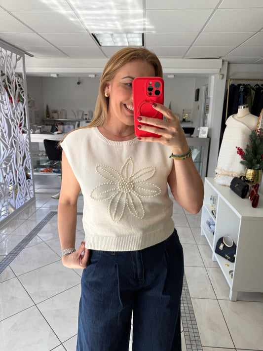 Pearl Flower Top
