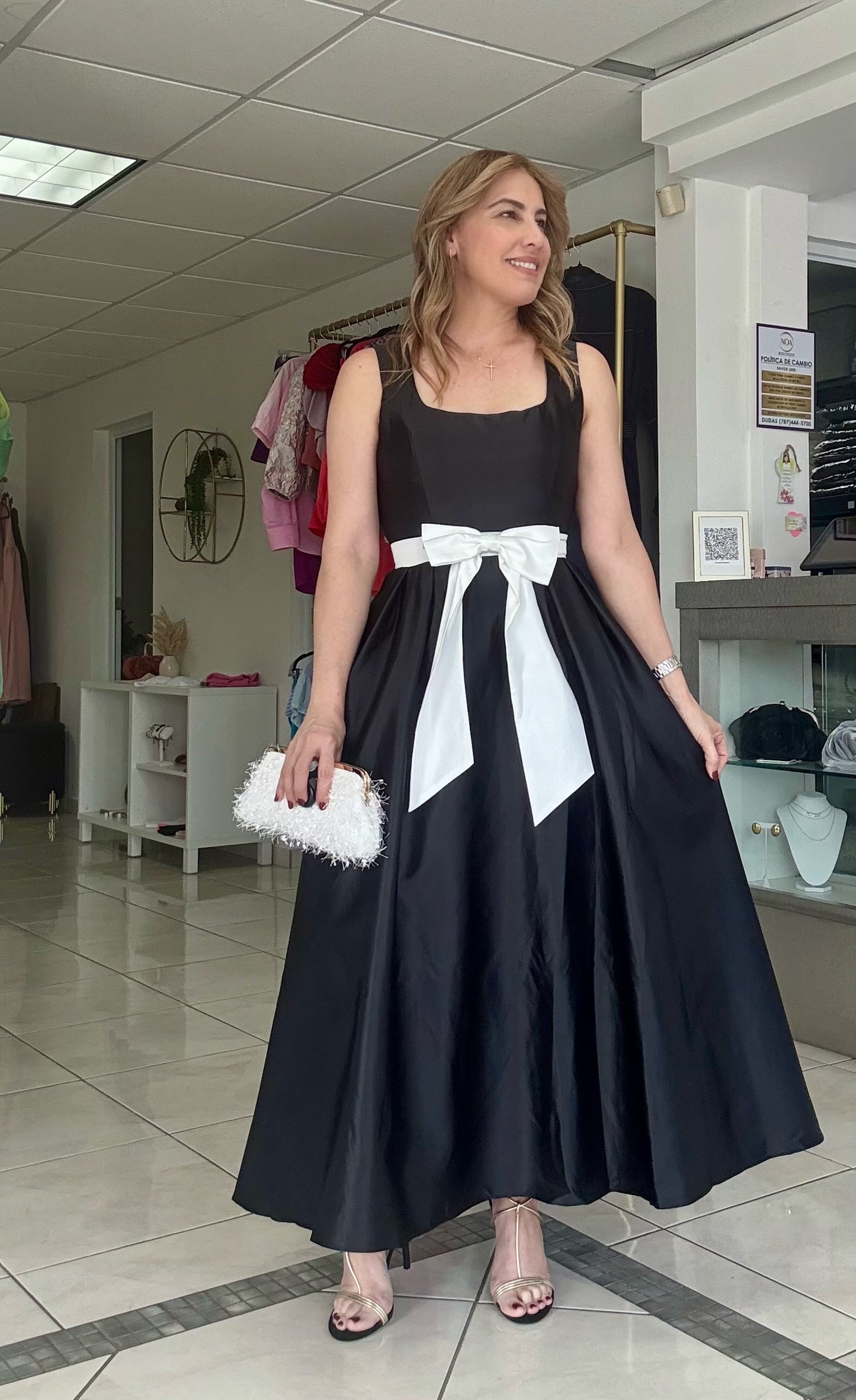 Fedora bow belted dress