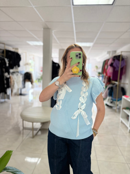Sky Blue Knit Top