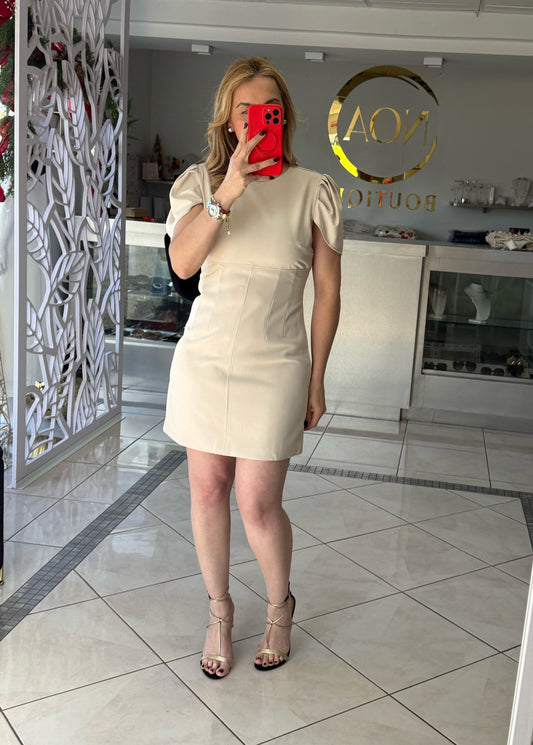 Beige sleeve dress