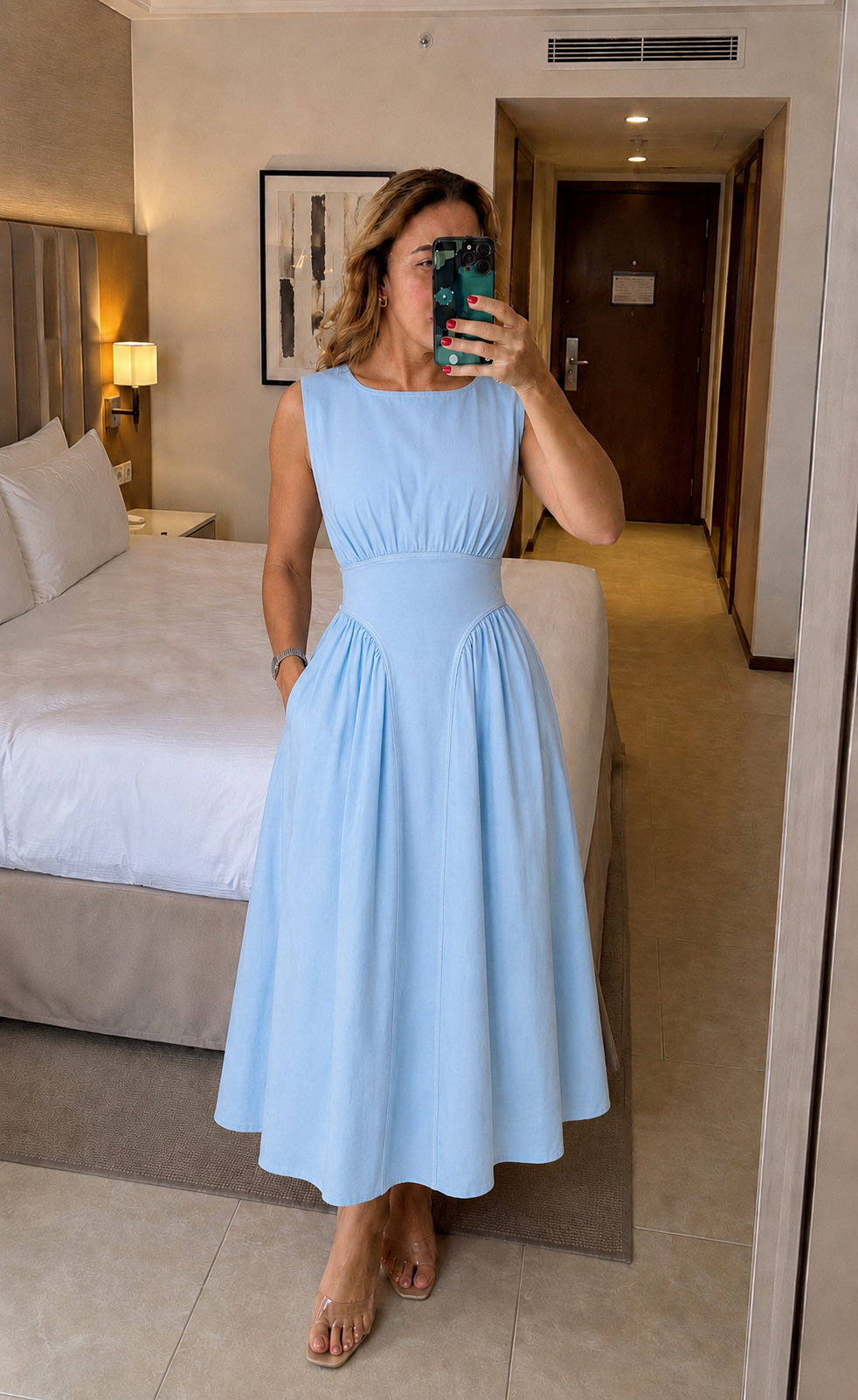 Blue Flare Maxi Dress
