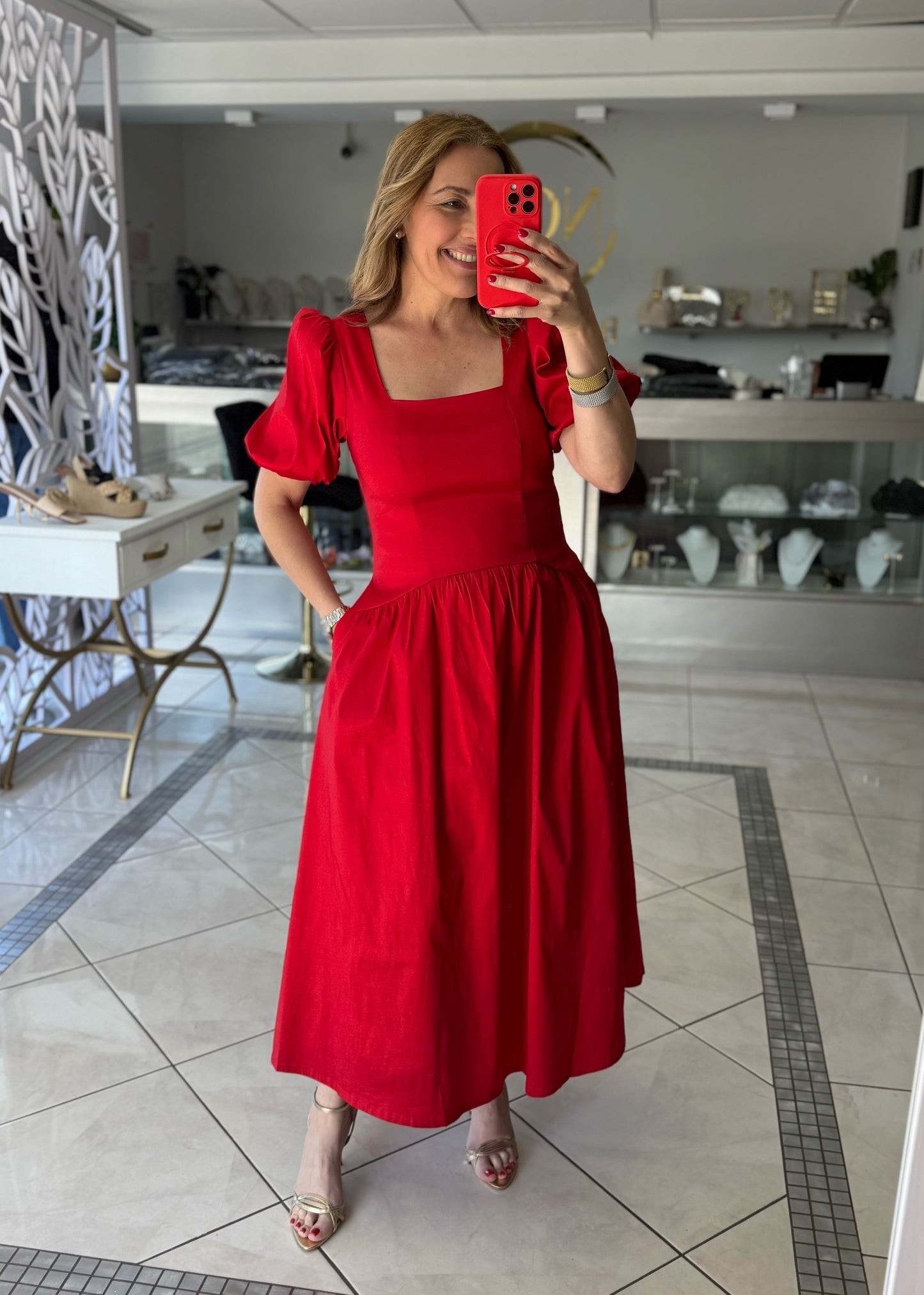 Eve puff sleeve dress