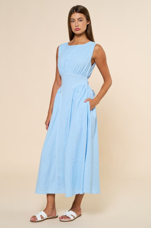 Blue Flare Maxi Dress
