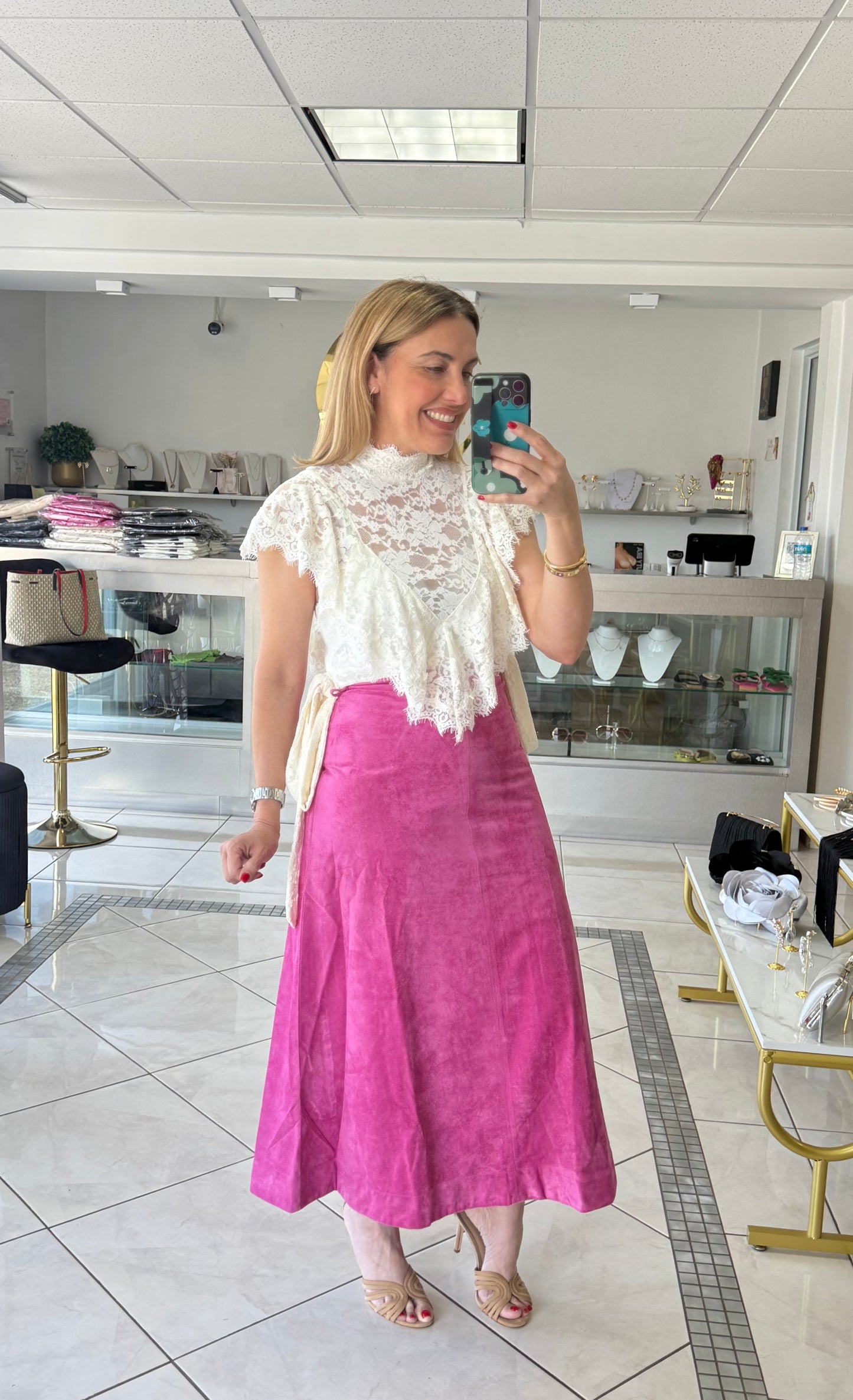 Pink Velvet Glow Skirt