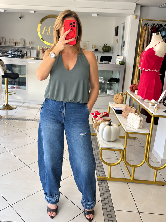 Jersey halter top