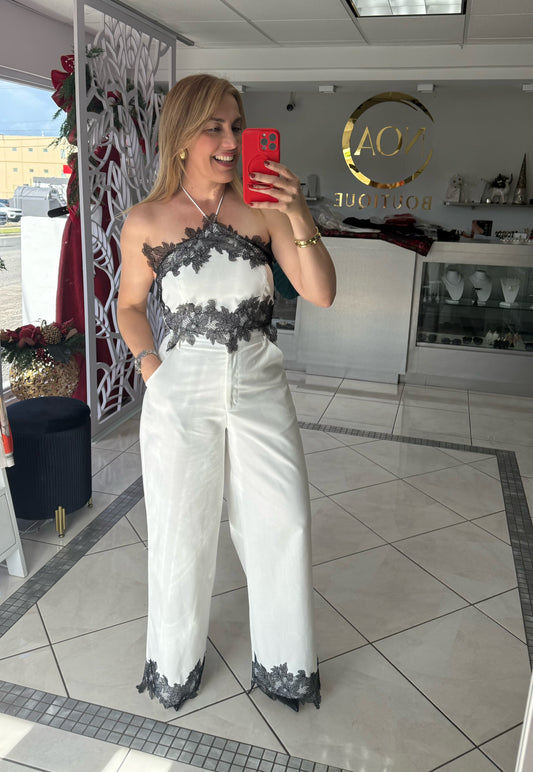 Lace Hem pant set