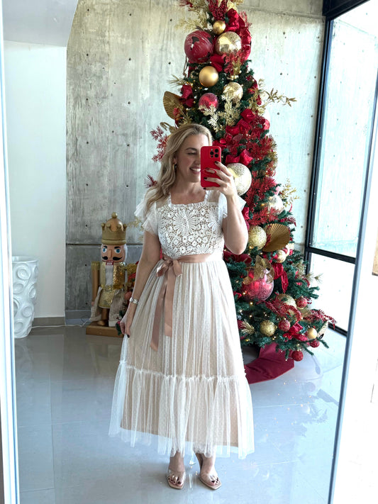 Lazy mesh midi dress