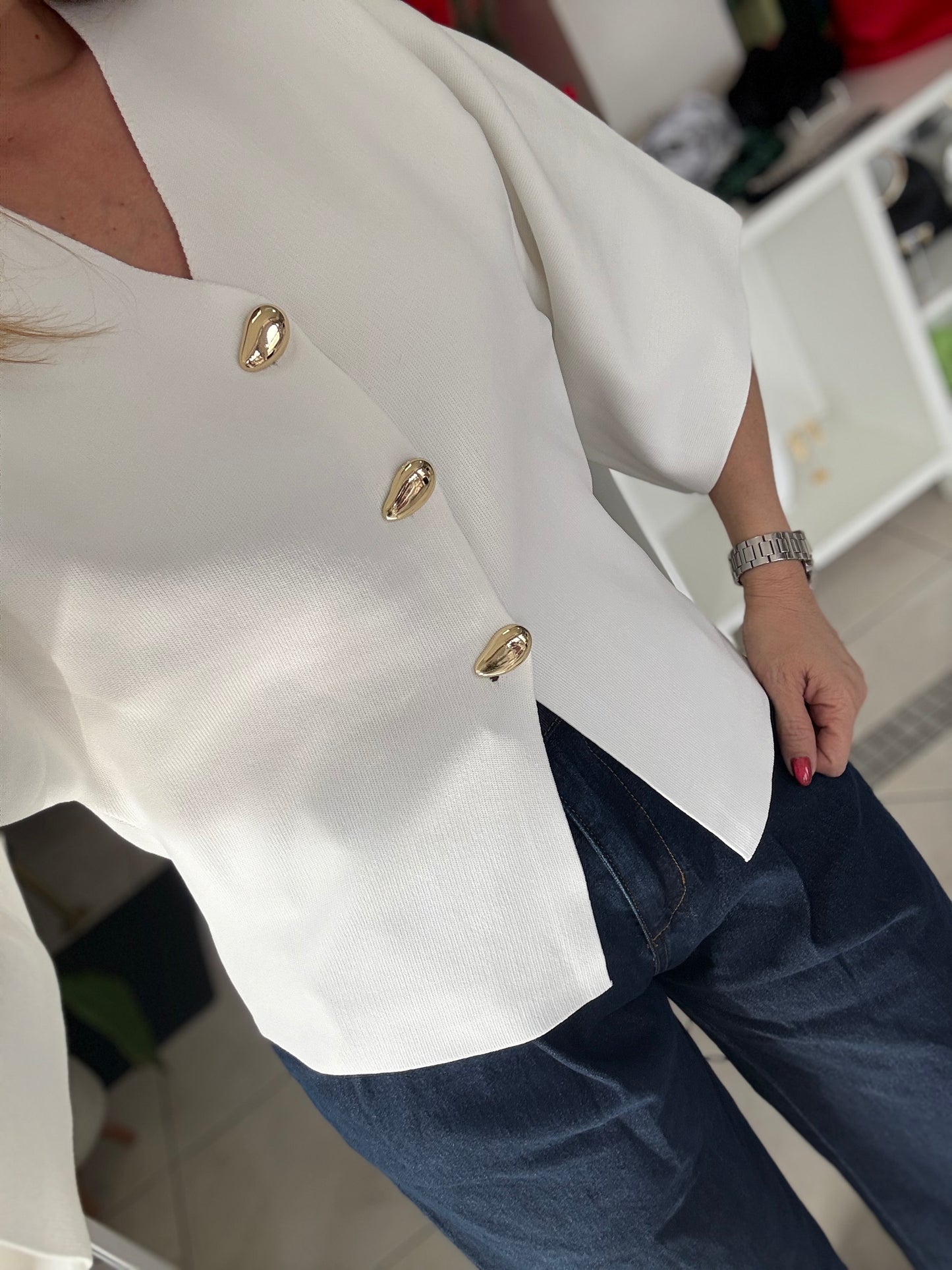 Sculpted dolman knit top