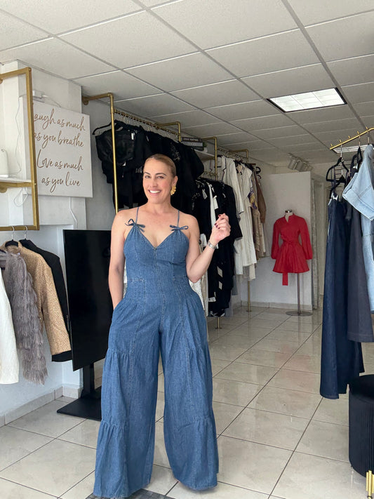 Denim Wide Leg Jumpsuit