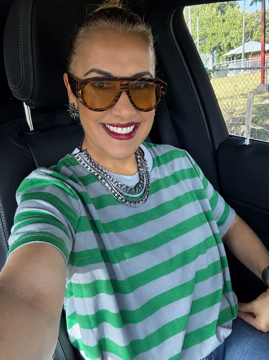 Green/Gray cropped top