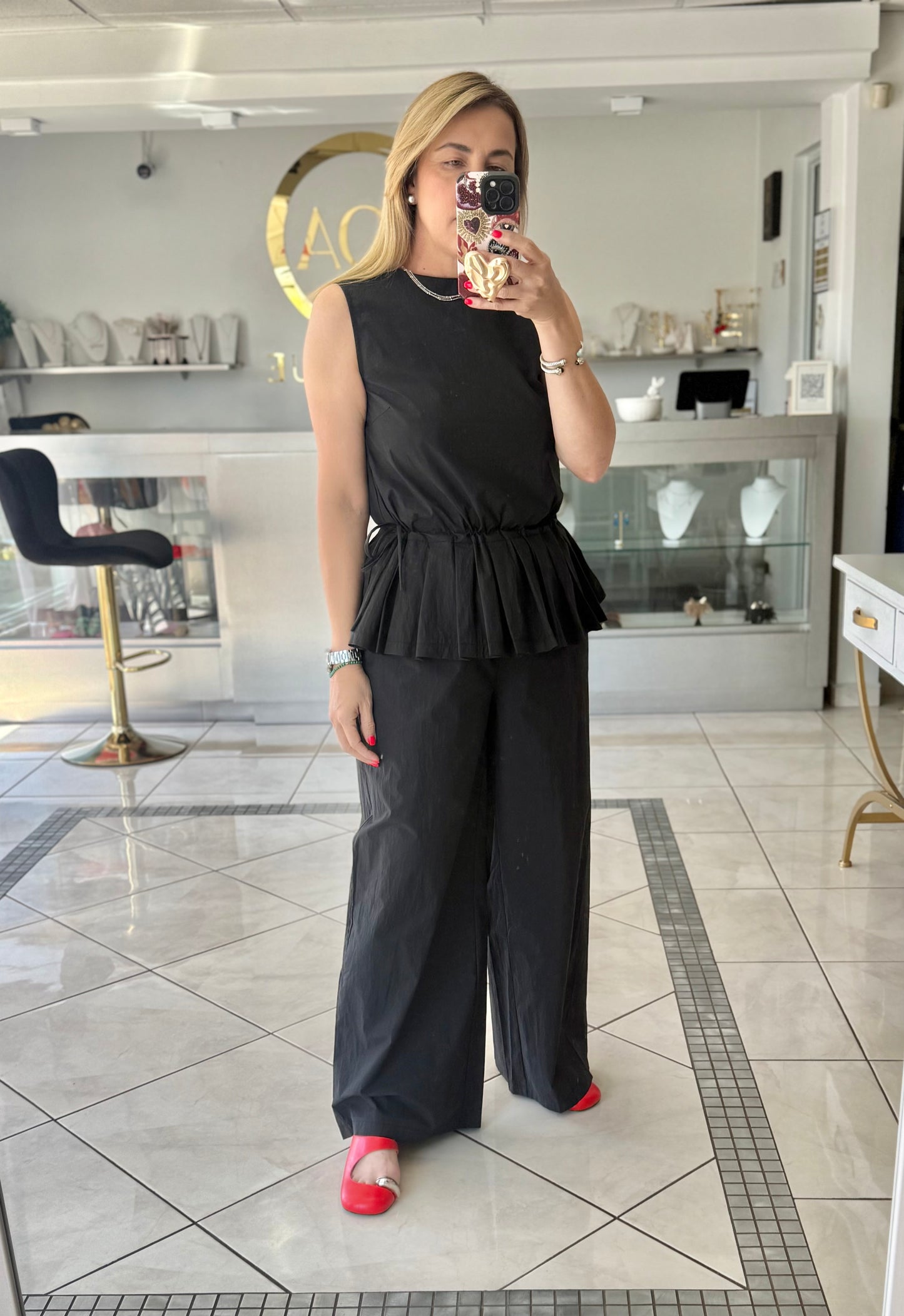 Marcela pleated detail jumpsuit